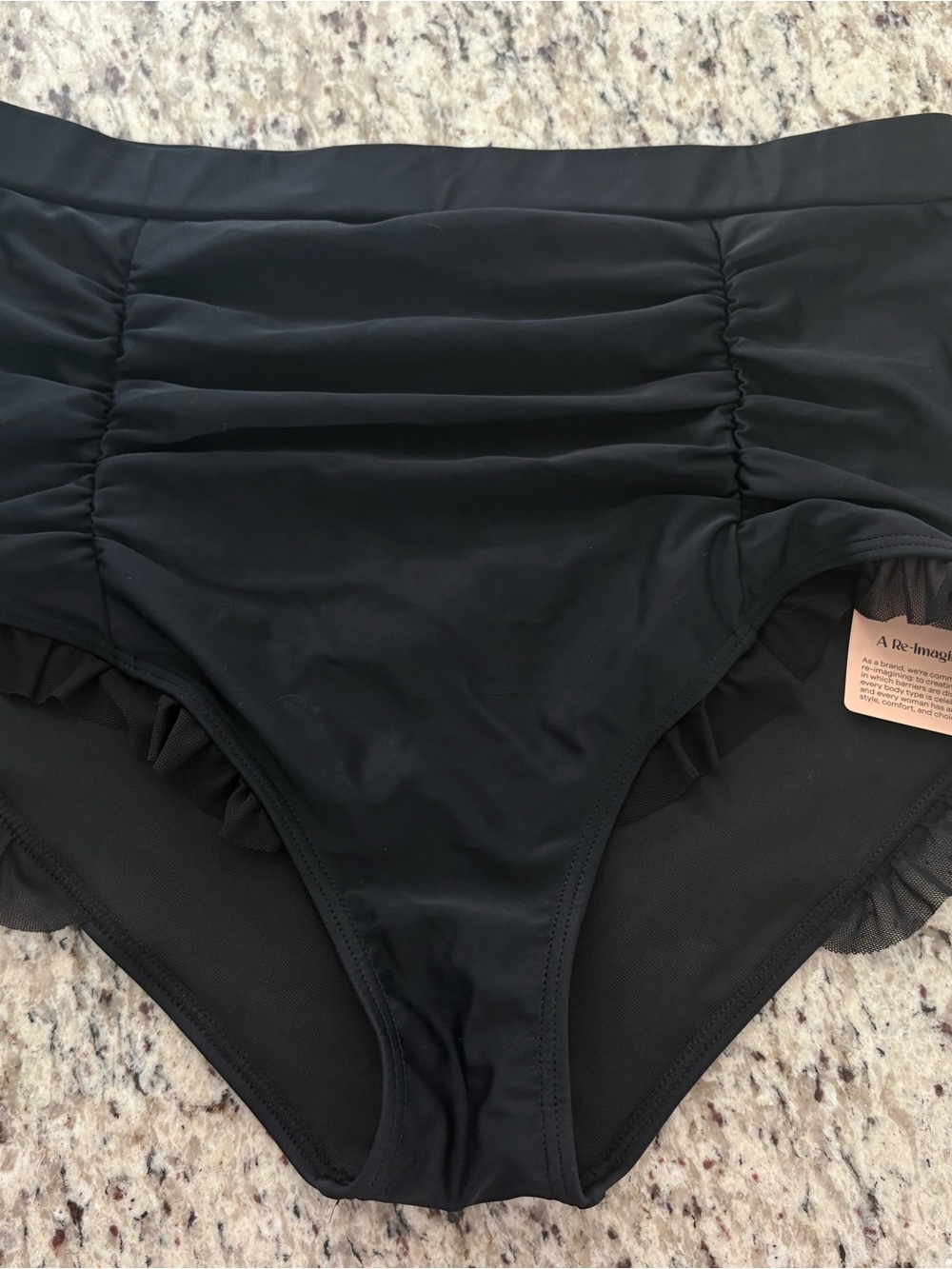 BloomChic Black Ruched One-Piece Swim Bottom NWT